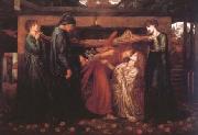 Dante Gabriel Rossetti Dante's Dream at the Time of the Death of Beatrice (mk28) oil on canvas